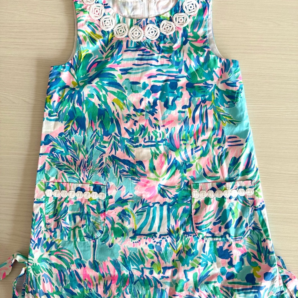 Lilly Pulitzer Classic Mini Shift Kids Dress - Blue Ibiza Cocktail 4T